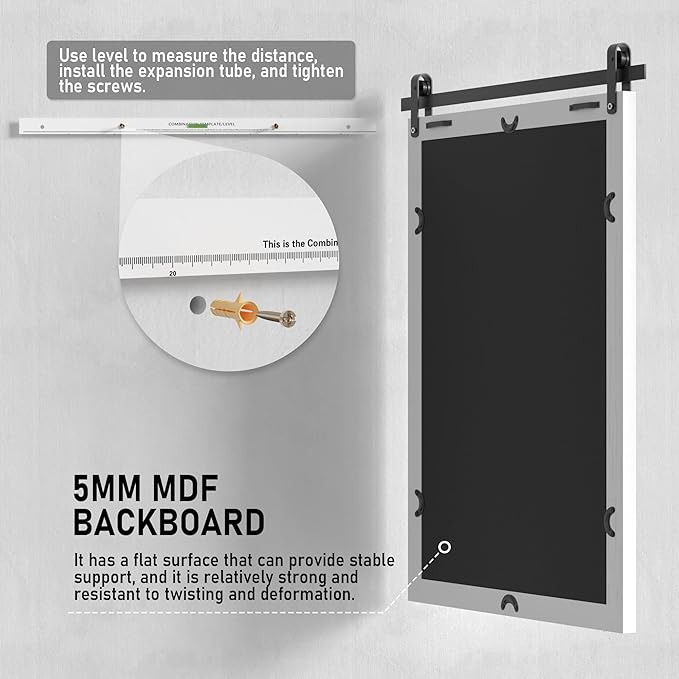 PAIHOME Large White Bathroom Mirror, Farmhouse Horizontal Rustic Square Mirror - Image 8
