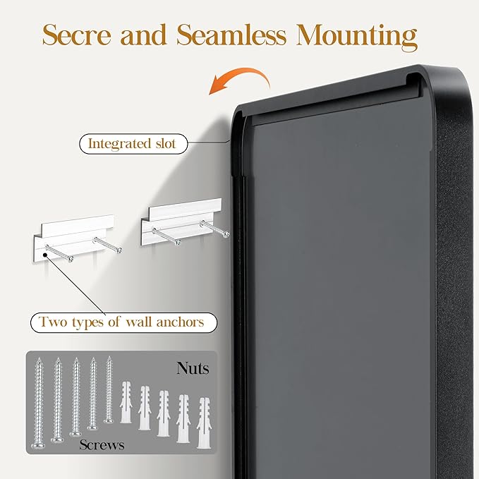 50×30 Black Bathroom Mirror, Rectangular Bathroom Vanity Mirror - Image 5