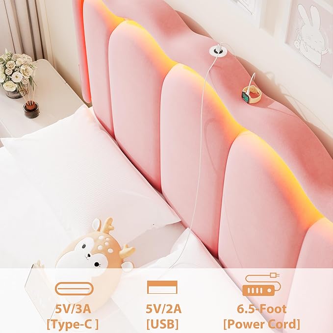 Full Upholstered LED Bed Frame - Image 7