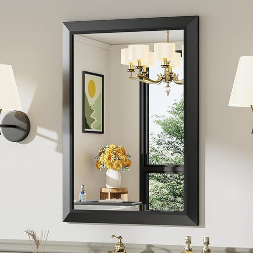 22x30 Inch Black Bathroom Mirror by Briivuemodernmirrors