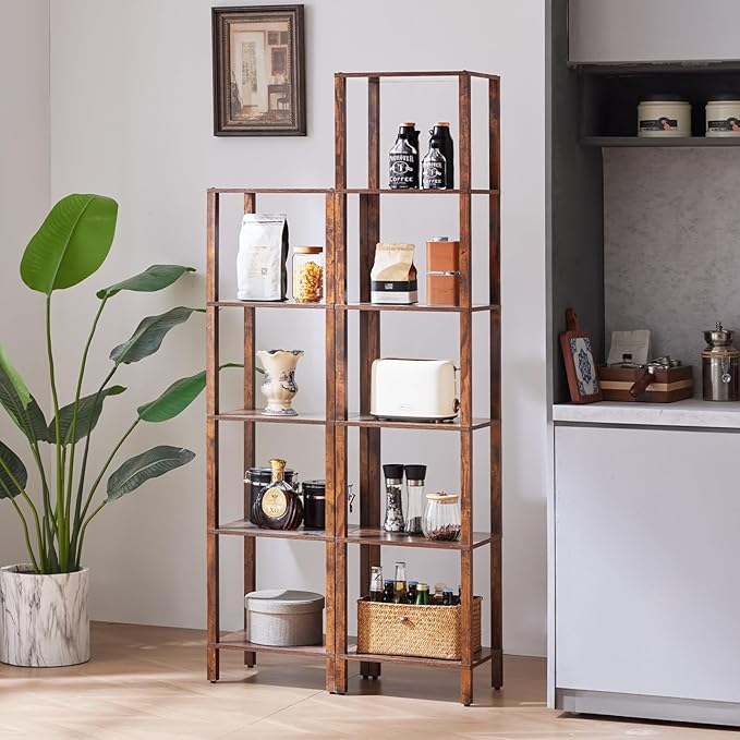 66in Tall Bookshelf 6-Tier Small Narrow Bookcase, Skinny Book Shelf - Image 8