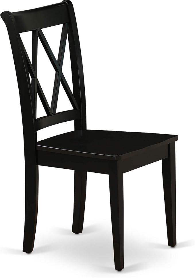 East West Furniture SHCL3-BLK-W 3 Piece Dining Table Set - Image 4