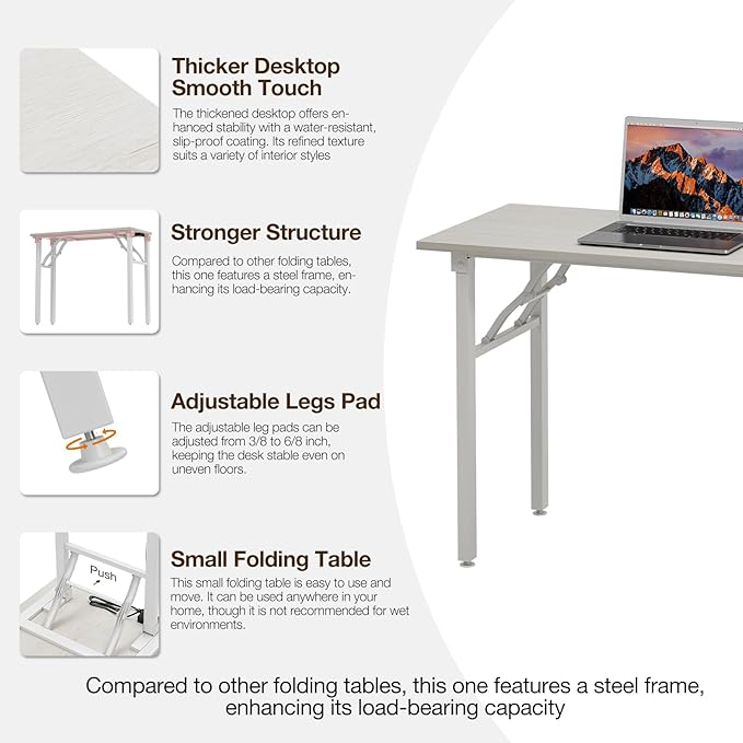 TEMI Long Computer Desk Folding Table - Image 8