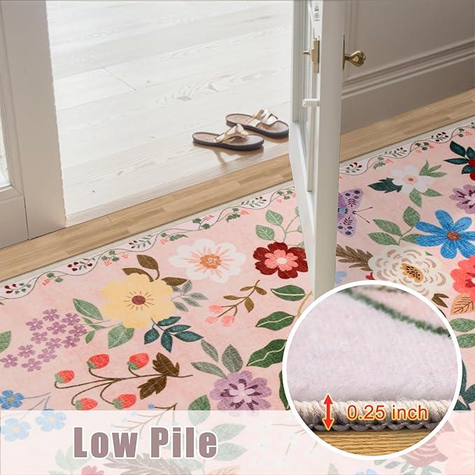 10x12 Area Rugs for Living Room: Floral Washable Rug Vintage Large Soft Boho - Image 8