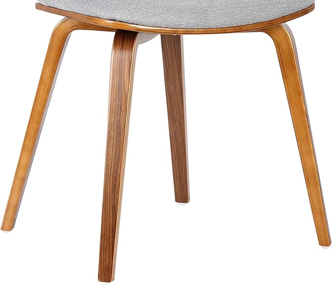 Armen Living Jaguar Mid-Century Dining Chair in Walnut Wood and Gray Fabric - Image 8