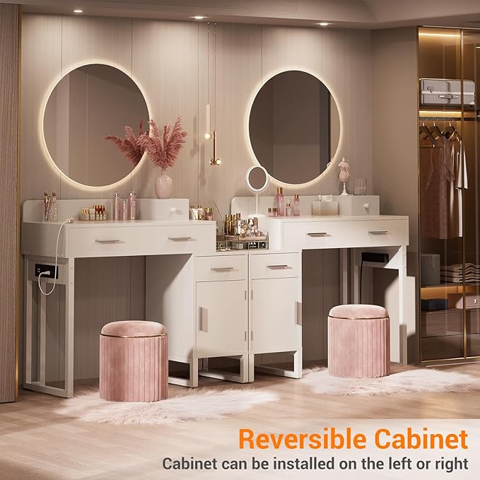Vanity Desk with 4 Storage Drawers - Image 4