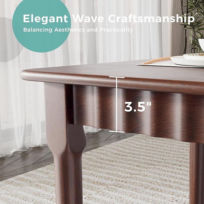59 Inch Solid Wood Dining Table - Image 4