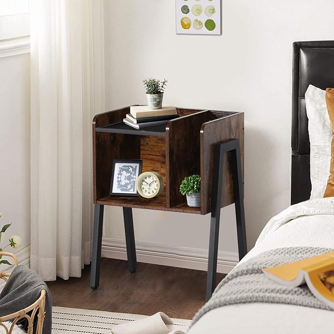 VECELO Nightstand Set of 2, Industrial End Table, Bedside Table - Image 5