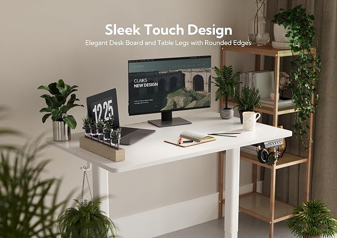 Claiks Electric Standing Desk, Adjustable Height Stand up Desk, 48x24 Inches - Image 6