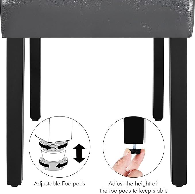 Yaheetech Dining Chairs Set of 4 Modern Style Faux Leather Dining Room Chairs - Image 10