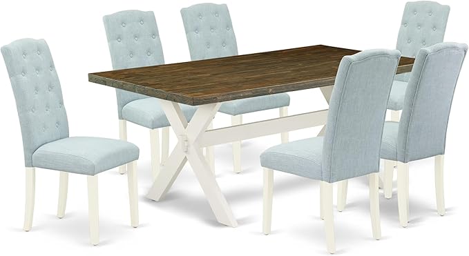 East West Furniture X077CE215-7 7 Piece Dining Table Set Consist of a Rectangle by EastWestFurniture