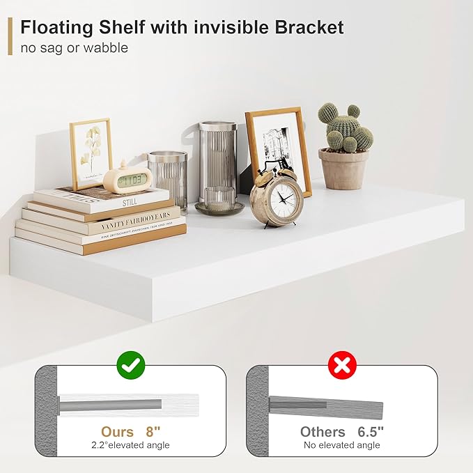 Heimlove Bathroom 12" Deep Floating Shelves - Image 5