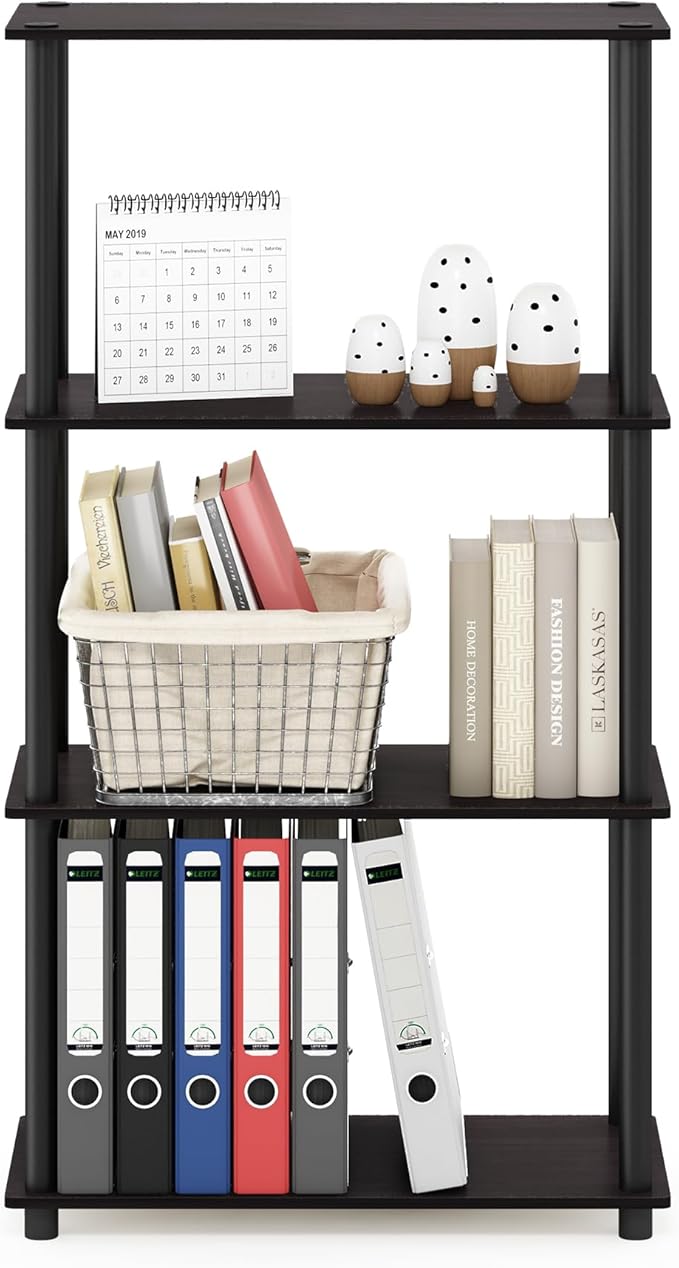Furinno Turn-N-Tube 4-Tier Multipurpose Shelf Display Rack, Round Tubes - Image 6
