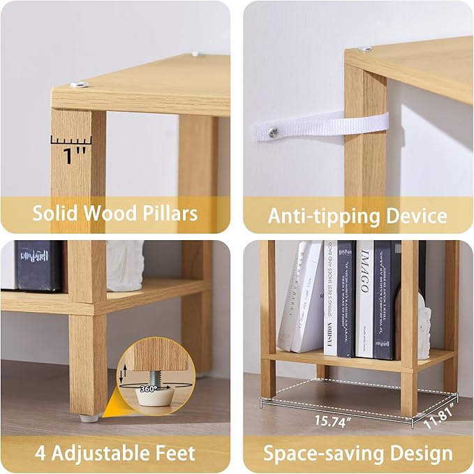 66in Tall Bookshelf 6-Tier Small Narrow Bookcase, Skinny Book Shelf - Image 6