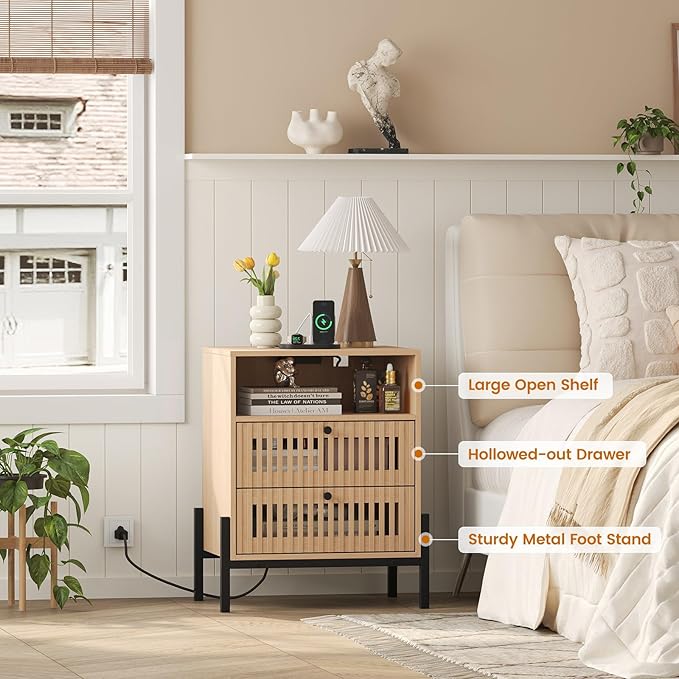Vabches End Table Industrial Style Nightstand - Image 4