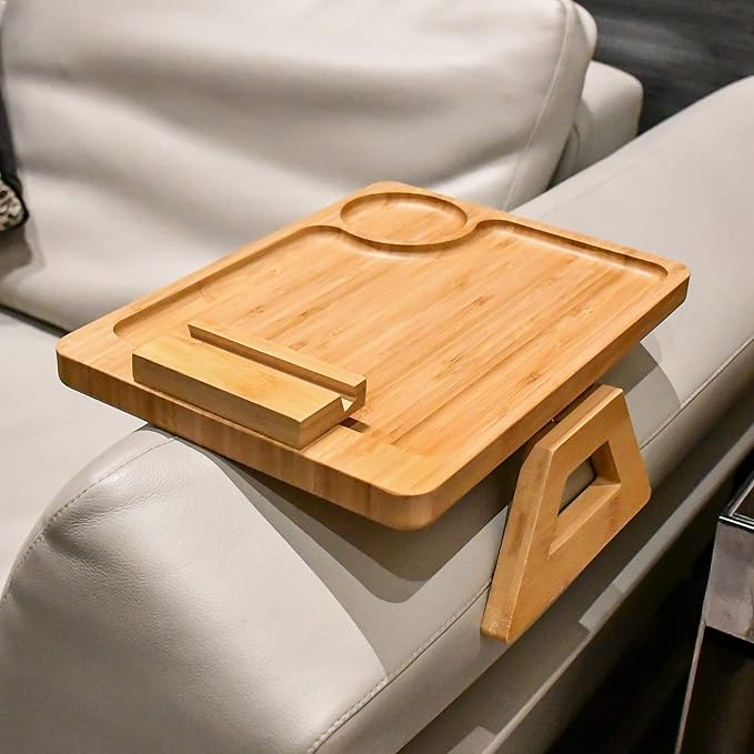 Couch Arm Tray Table Clip on Sofa, Armrest TV Tray Table - Image 7