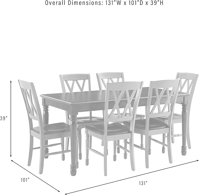 Crosley Furniture Shelby 7-Piece Traditional Dining Table Set - Image 3