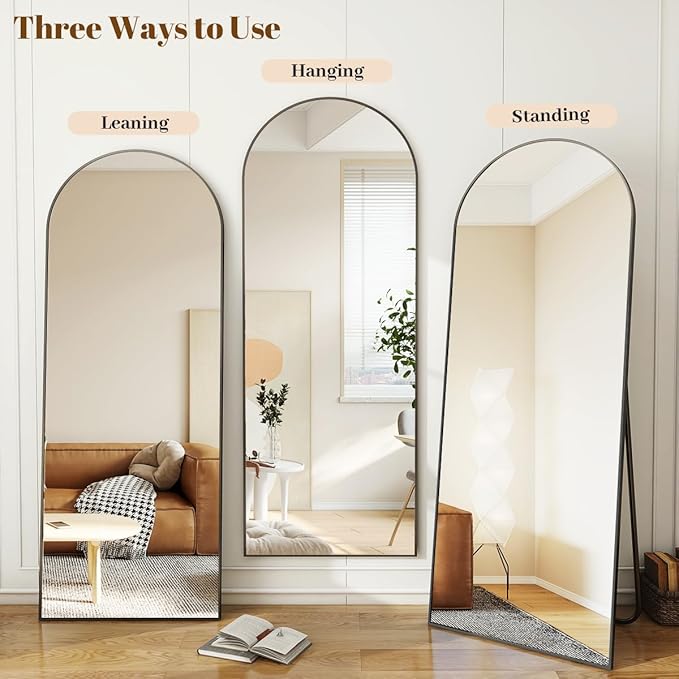Koonmi 34"x76" Arched Full Length Mirror, Vanity Mirror - Image 6