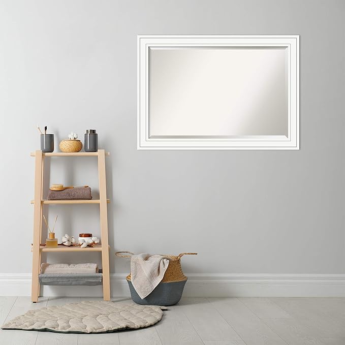Amanti Art White Bathroom Mirror - Image 5