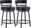 Armen Living Madrid 30" Seat Height Swivel Ford Black Faux Leather and Mineral by ArmenLiving