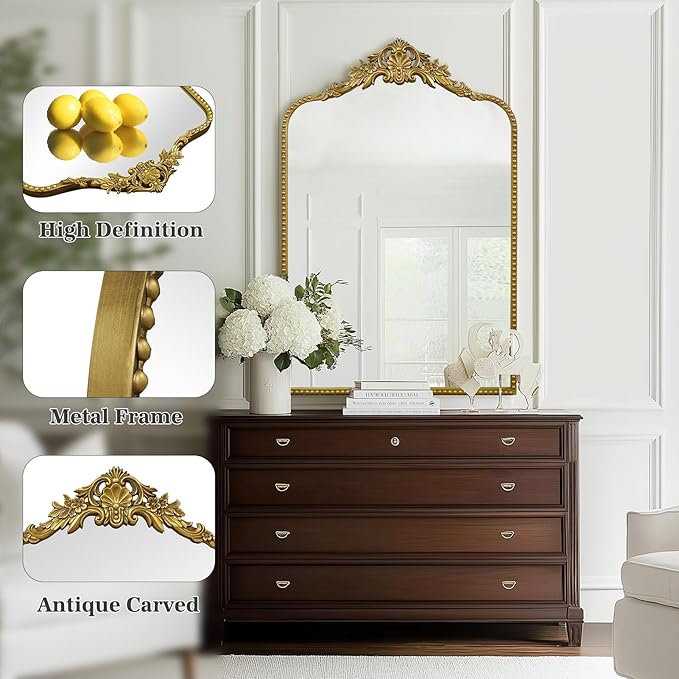 G-LEAF Vintage Baroque Full Length Floor Mirror 30"X48", Victorian Antique - Image 5