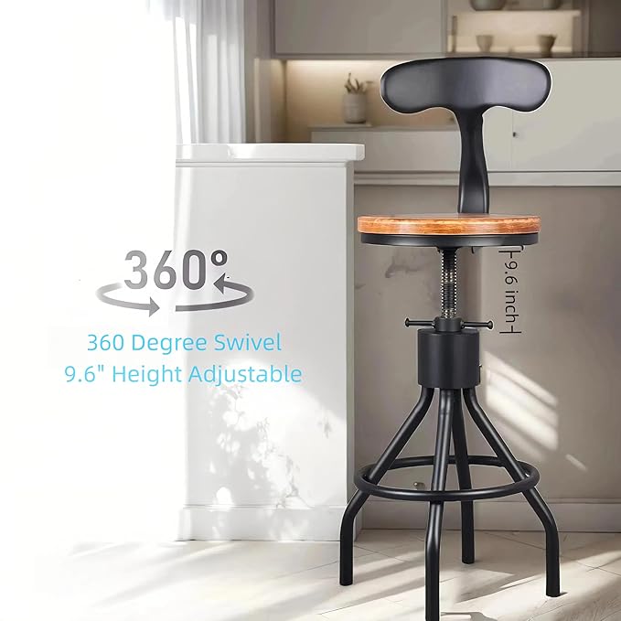 5 Pieces Industrial Dining Table Set 41.3inch Hight Rectangle Bar Table and - Image 4