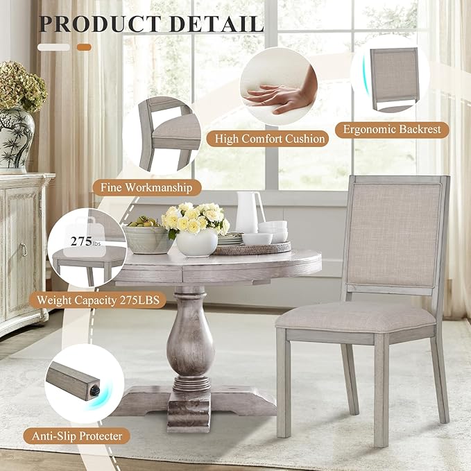 COLAMY Modern Rectangular Dining Table Set, 6 Person Capacity, Requires Assembly - Image 8