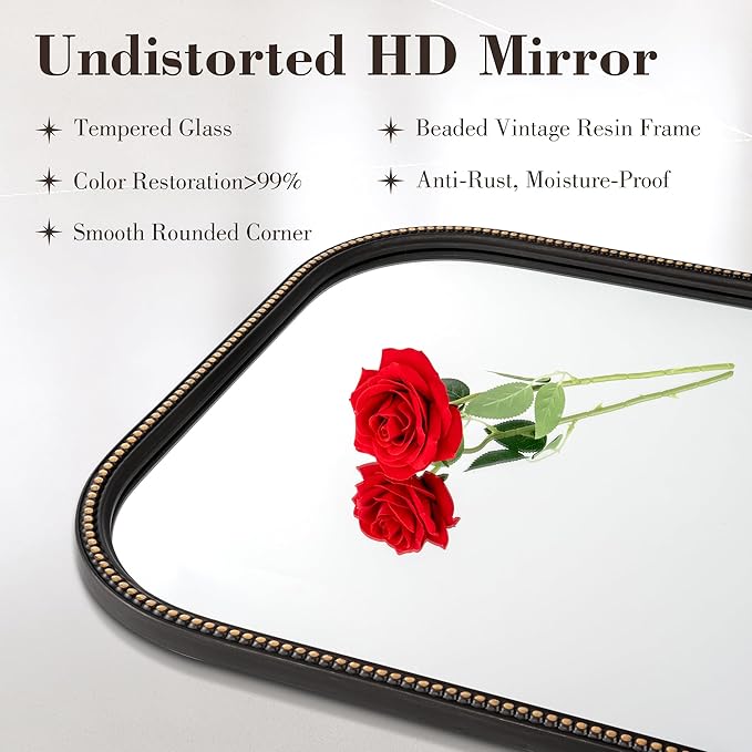 Axeman 24x36 Rounded Rectangular Wall Mirror, Decorative Bathroom Mirror - Image 3