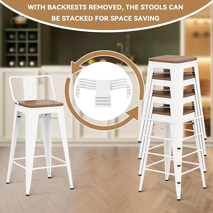24 Inch Swivel Bar Stools Set of 4 - Image 4