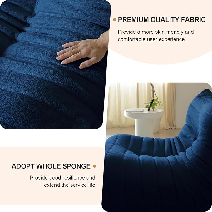 Luxury Sofa Couch Chair, Lazy Floor Seating, Fireside Bean Bag Chair, Ergonomic - Image 3