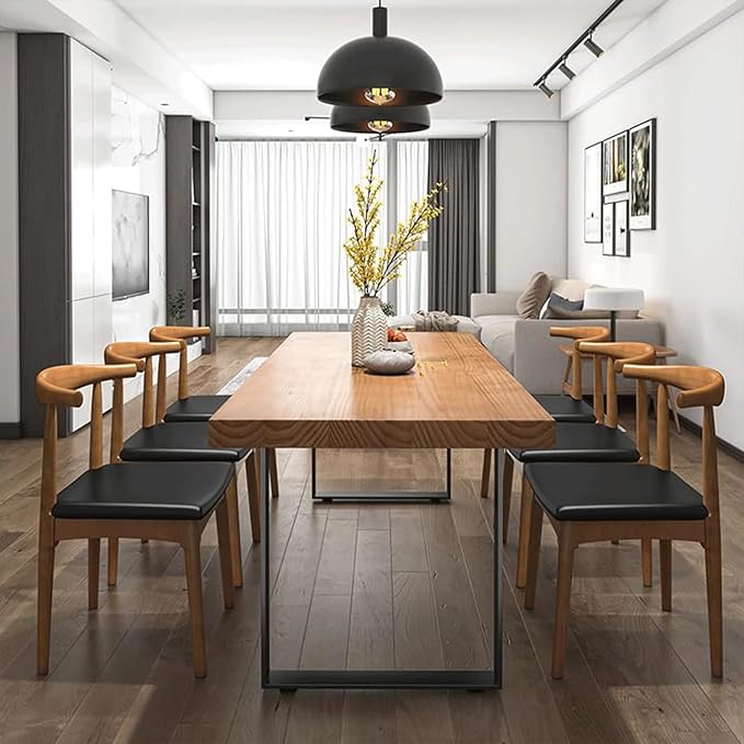 Stylish Modern Minimalist Solid Wood Dining Table - Image 4