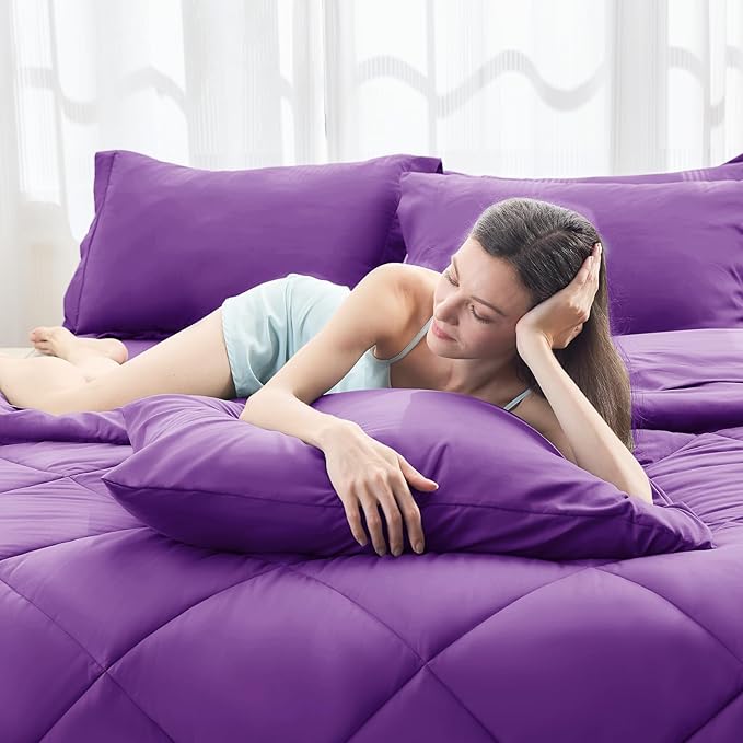 HEVUMYI Purple King Comforter Set - Image 7