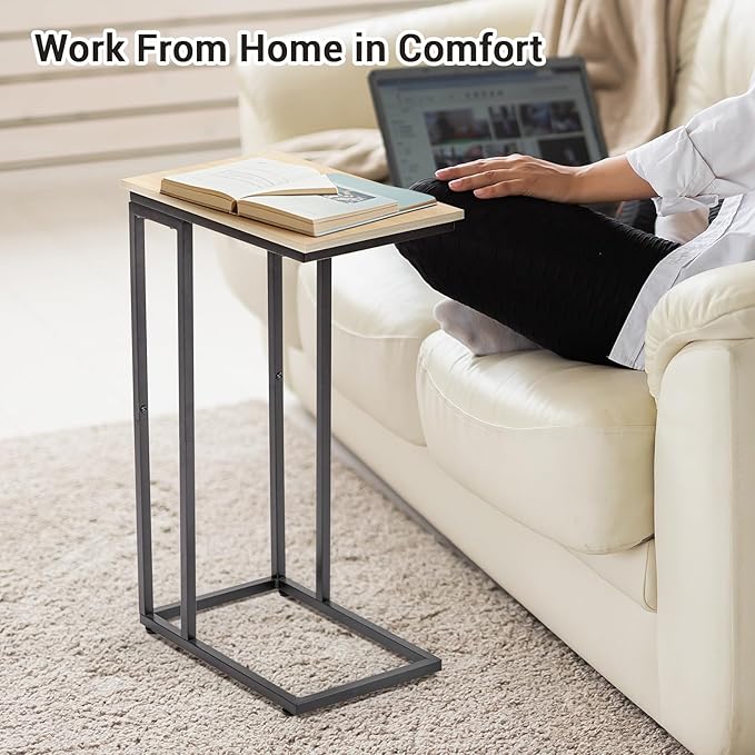 C-Shaped End Table, for Living Room, Small Spaces, TV Tray Couch Side Tables - Image 4