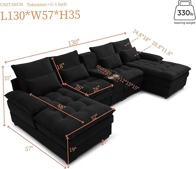KEIKI 130" U-Shaped 6 seat Sofa - Image 2