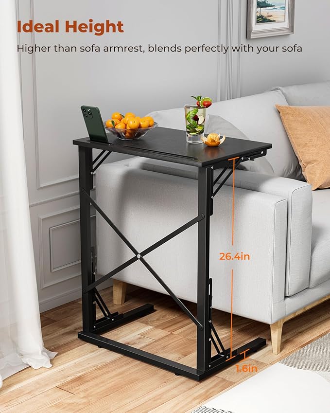 21''Wx28''H Folding TV Tray Set of 2, Small Foldable C-Shaped Tray Table - Image 7