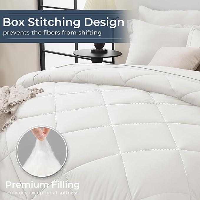 HEVUMYI Ivory King Comforter Set - Image 4