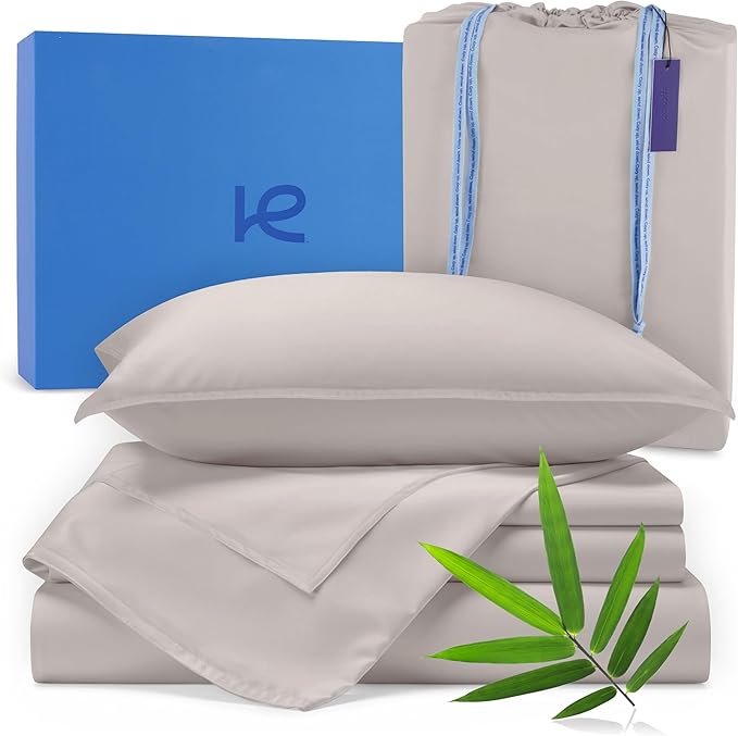 Kickoff Viscose Bamboo Sheets Twin Size 3-pc 100% Organic Bamboo Viscose Bed by KickoffHome