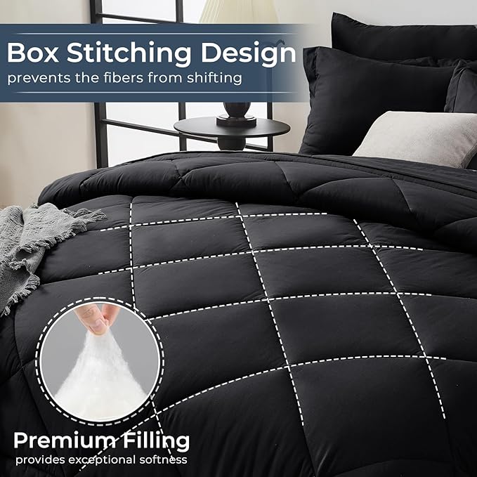 HEVUMYI Black Full Comforter Set - Image 4