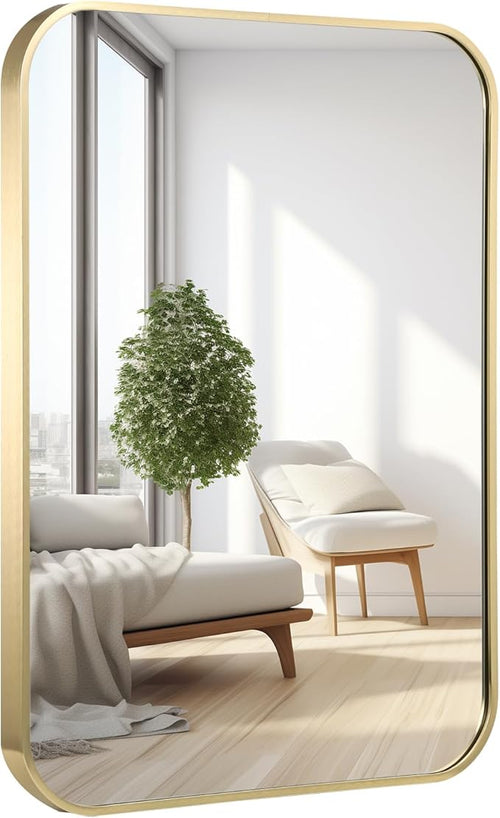 20x30 Inch Bathroom Mirror for Wall, Aluminum Alloy Brushed for Bedroom or by Titameg
