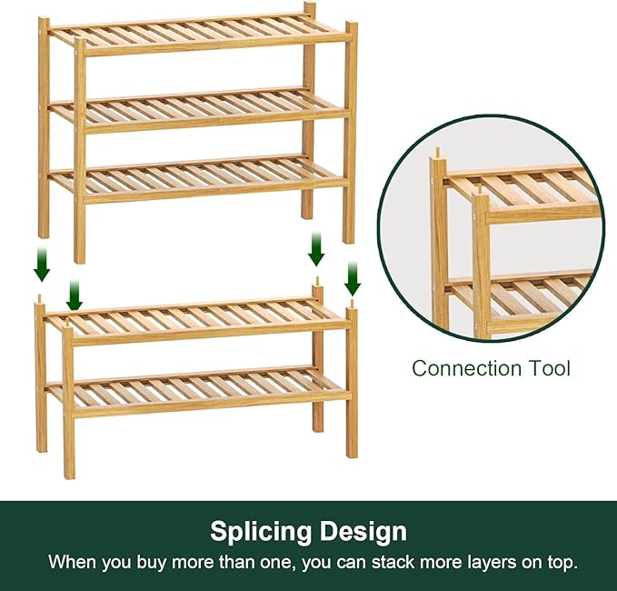 Shoe Rack 3-Tier Organizer-Stackable Storage Shelf - Image 6