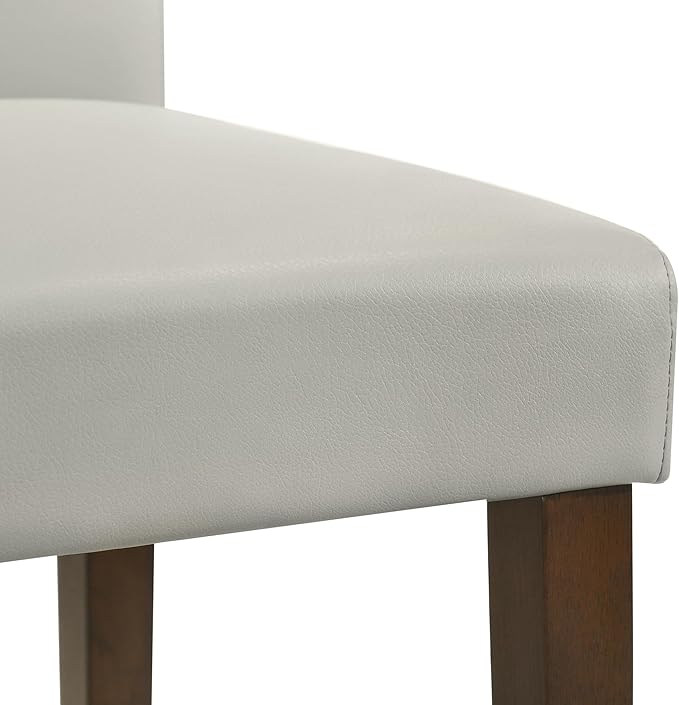 CHITA Counter Height Bar Stools Set of 3, PU Leather in Creamy Grey - Image 9