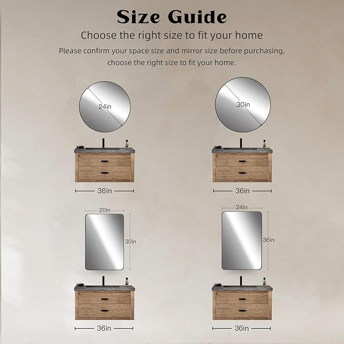 Gold Bathroom Mirror, Rectangle 20 x 30 Inch Vanity Wall Mirror, Modern Mirror - Image 6