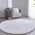 FJZFING White Round Rug Ultra-Soft Plush Modern 6x6 Circle Area Rug by FJZFING