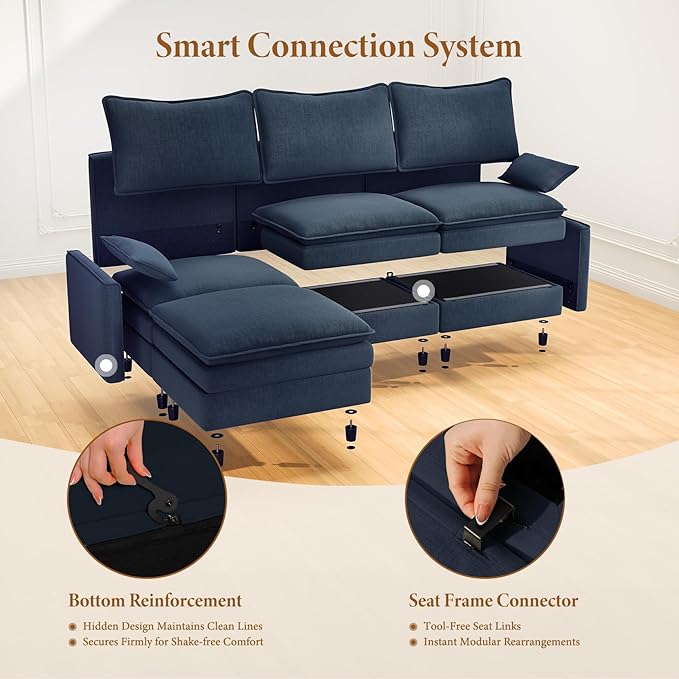 Vesgantti 108" Modular Sectional Sofa, Comfy Cloud Couch - Image 5