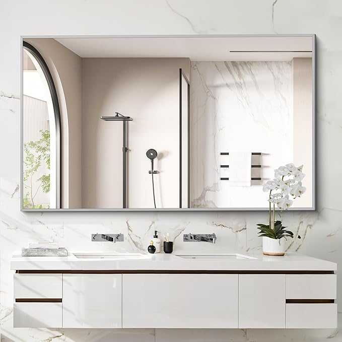 36x55inch Bathroom Mirror, Large Rectangular Wall Mirrors by Welcometocofeny