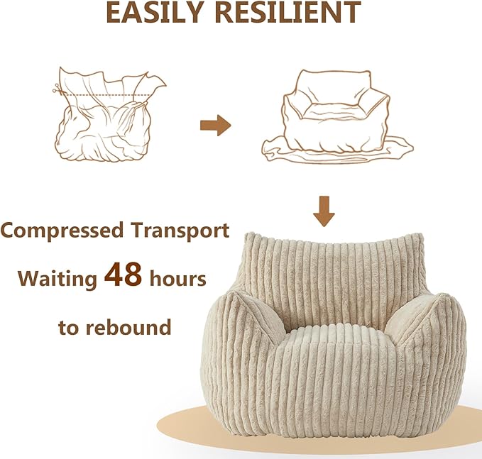 Giant Bean Bag Chairs for Adults Teens, Large Bean Bag Sofa Chairs - Image 7