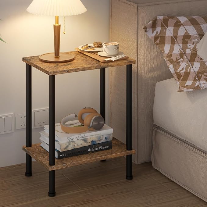 End Table, Small Side Table, 2-Tier Nightstand - Image 5