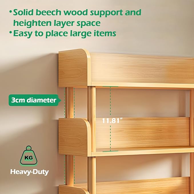 5-Tier Wooden Open Bookcase - Image 6