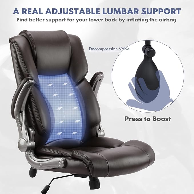 COLAMY Leather Executive Office Chair- High Back Home Computer Desk Chair - Image 6