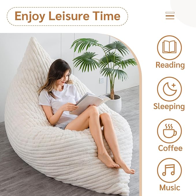 BYBYME 3 in 1 Bean Bag Chairs, Bean Bag Bed - Image 7